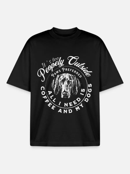 Paws Preferred Coffee Dog - Boxy Heavyweight Unisex Organic T-Shirt by Stanley/Stella - black