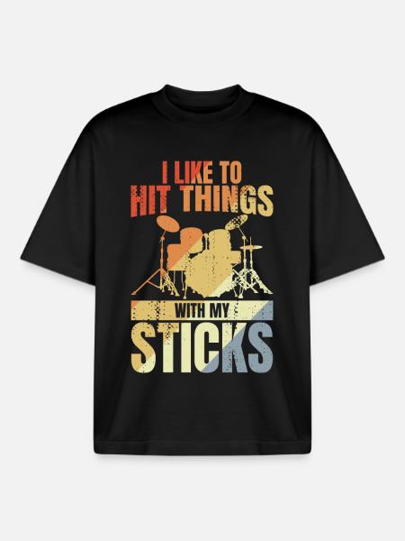 Drummer Joke - Boxy Heavyweight Unisex Organic T-Shirt by Stanley/Stella - black