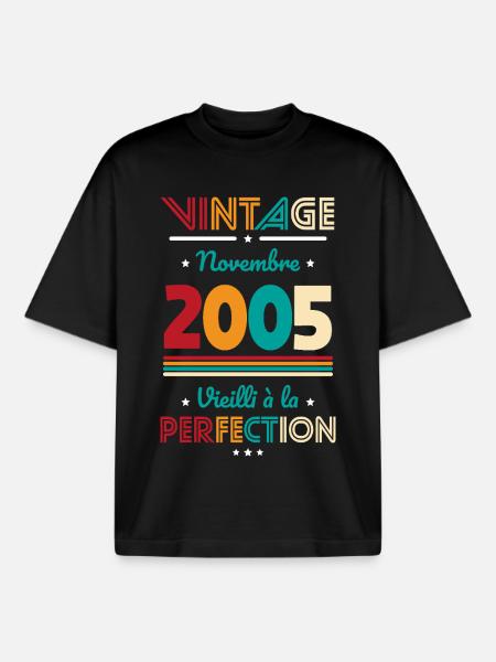 20 Years Anniversary - Vintage - November 2005 - Boxy Heavyweight Unisex Organic T-Shirt by Stanley/Stella - black