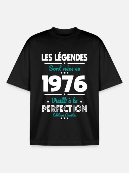 1976 – Legends – Perfekt gereift - Boxy Heavyweight Unisex Organic T-Shirt von Stanley/Stella - Schwarz