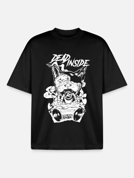 Skull Rock Band graphics - Boxy Heavyweight Unisex Organic T-Shirt by Stanley/Stella - black