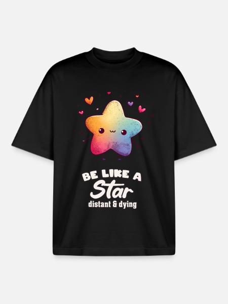 Be Like a Star - Boxy Heavyweight Unisex Organic T-Shirt by Stanley/Stella - black