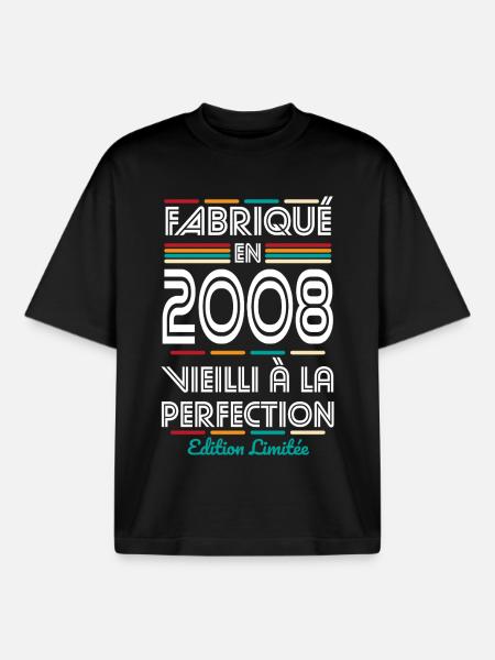 2008 – Made – Aged to perfection - Boxy Heavyweight Unisex Organic T-Shirt by Stanley/Stella - black