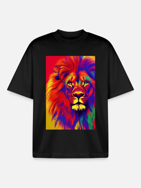 Lion King - Boxy Heavyweight Unisex Organic T-Shirt by Stanley/Stella - black