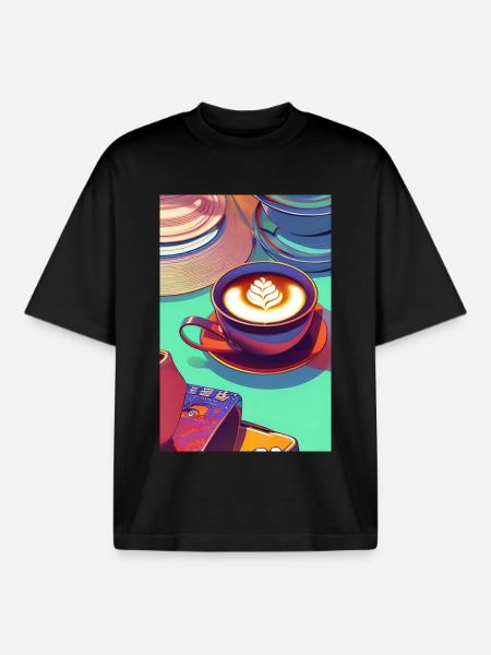 Coffee, coffee beans - Boxy Heavyweight Unisex Organic T-Shirt by Stanley/Stella - black