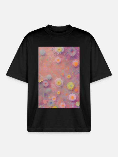 Art floral - T-shirt unisexe boxy épais biologique Stanley/Stella - noir