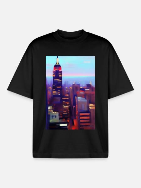 New York City Skyline - Boxy Heavyweight Unisex Organic T-Shirt by Stanley/Stella - black