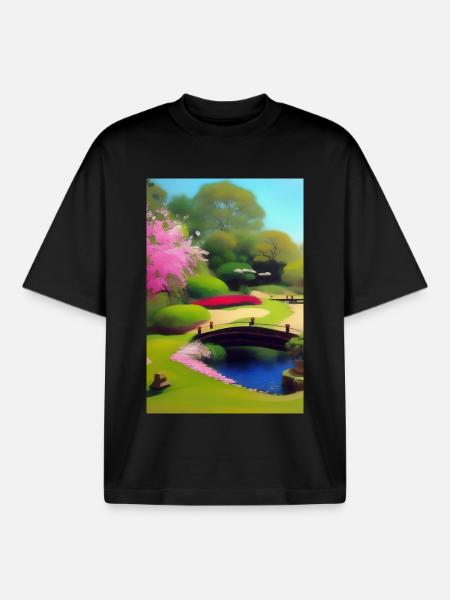 Chinese Zen Garden - Boxy Heavyweight Unisex Organic T-Shirt by Stanley/Stella - black