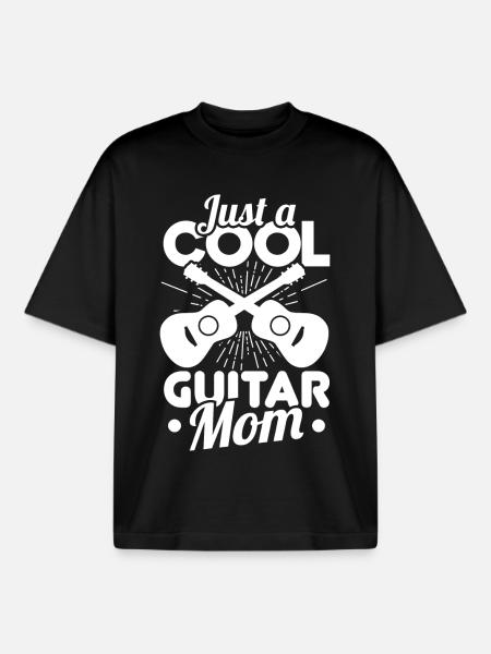 Just a cool guitar mom - Boxy Heavyweight Unisex Organic T-Shirt by Stanley/Stella - black