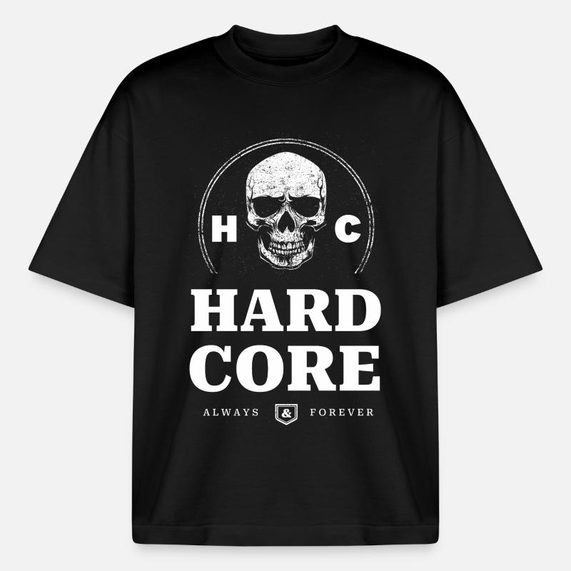 Schädel Hardcore - Boxy Heavyweight Unisex Organic T-Shirt von Stanley/Stella - Schwarz