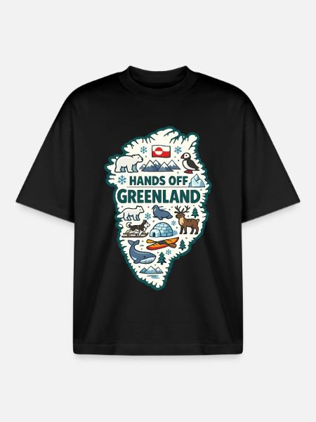 Hænderne væk fra Grønland Europa Solidaritet - Stanley/Stella unisex boxy heavyweight T-shirt økologisk - sort