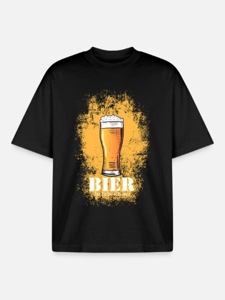 Bierliebe Glasdesign Bier Glas - Boxy Heavyweight Unisex Organic T-Shirt von Stanley/Stella - Schwarz