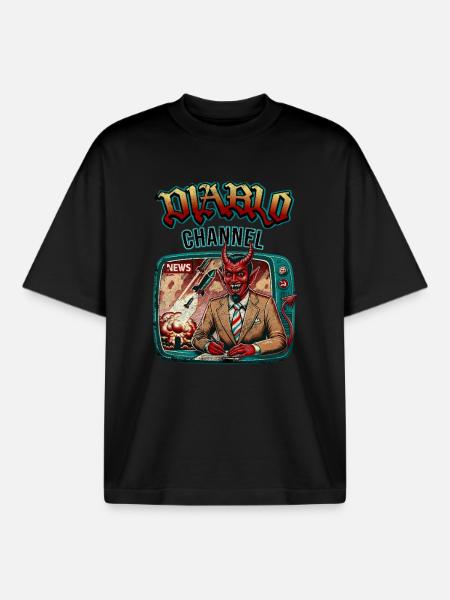 Diablo Channel - Boxy Heavyweight Unisex Organic T-Shirt by Stanley/Stella - black