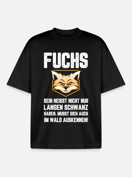 Fox Funny funny saying - Boxy Heavyweight Unisex Organic T-Shirt by Stanley/Stella - black
