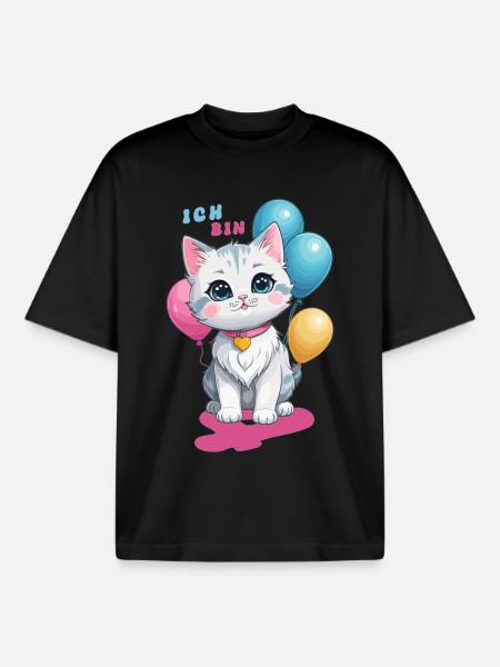 I am four years old ! - Boxy Heavyweight Unisex Organic T-Shirt by Stanley/Stella - black