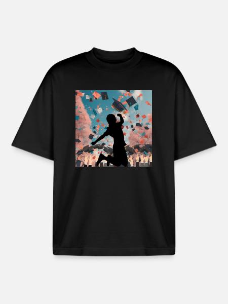 Absolvent*innen - endlich Abschluss Freudensprung - Boxy Heavyweight Unisex Organic T-Shirt von Stanley/Stella - Schwarz