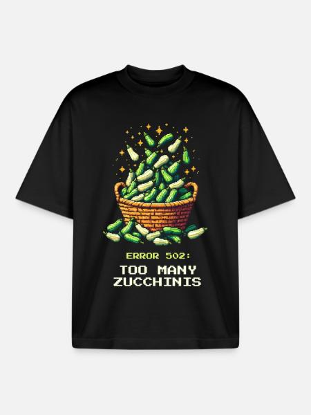 Too many zucchini | Harvest & Canning - Boxy Heavyweight Unisex Organic T-Shirt by Stanley/Stella - black