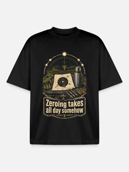 Crossbow Crossbowman Zeroing Takes All Day - Boxy Heavyweight Unisex Organic T-Shirt by Stanley/Stella - black