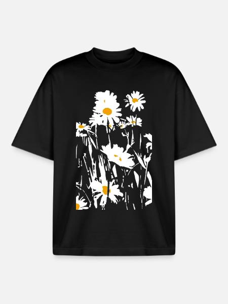 DAISIES - Boxy Heavyweight Unisex Organic T-Shirt by Stanley/Stella - black