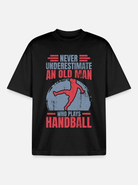 Handball Großvater - Boxy Heavyweight Unisex Organic T-Shirt von Stanley/Stella - Schwarz