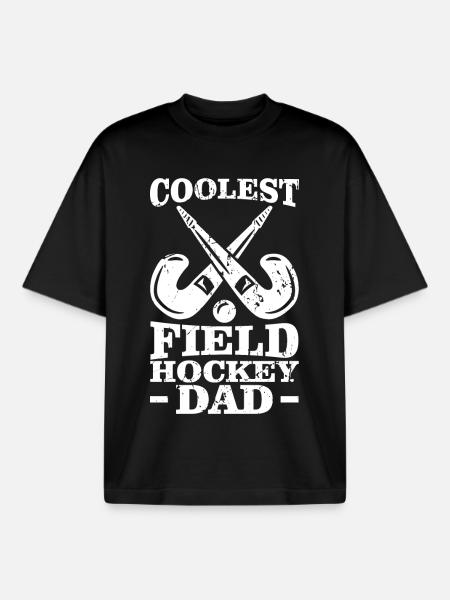 Coolest Hockey Dad - Boxy Heavyweight Unisex Organic T-Shirt by Stanley/Stella - black