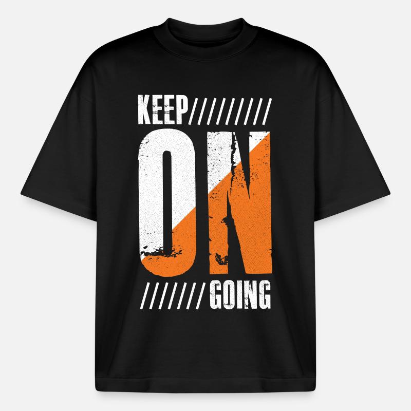 keep on going - Boxy Heavyweight Unisex Organic T-Shirt by Stanley/Stella - black