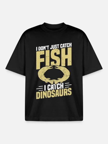 Fishing Rod for Alligator Gar Fishing Alligator - Boxy Heavyweight Unisex Organic T-Shirt by Stanley/Stella - black