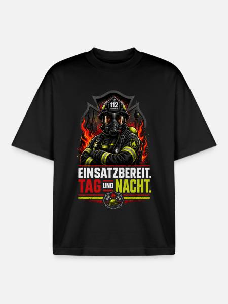 Feuerwehr - Boxy Heavyweight Unisex Organic T-Shirt von Stanley/Stella - Schwarz