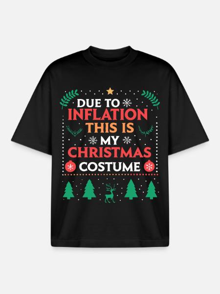Weihnachten Inflation Kostüm - Boxy Heavyweight Unisex Organic T-Shirt von Stanley/Stella - Schwarz