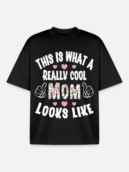 Maman - T-shirt unisexe boxy épais biologique Stanley/Stella - noir