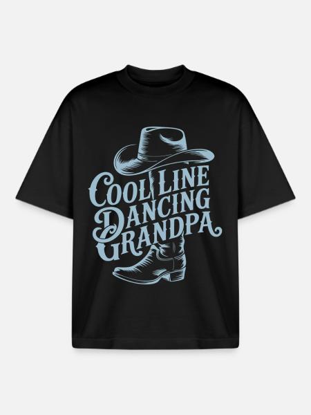 Cool Line Dancing Grandpa - Boxy Heavyweight Unisex Organic T-Shirt von Stanley/Stella - Schwarz