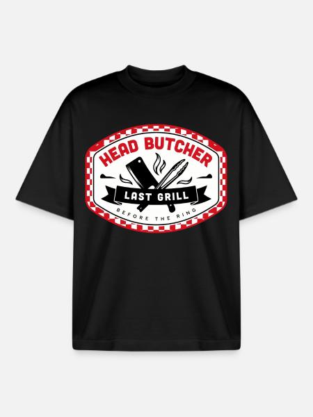 LAST BRISKET – Butcher Edition - Boxy Heavyweight Unisex Organic T-Shirt by Stanley/Stella - black
