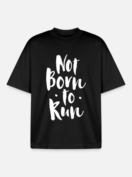 Pas né pour courir - T-shirt unisexe boxy épais biologique Stanley/Stella - noir