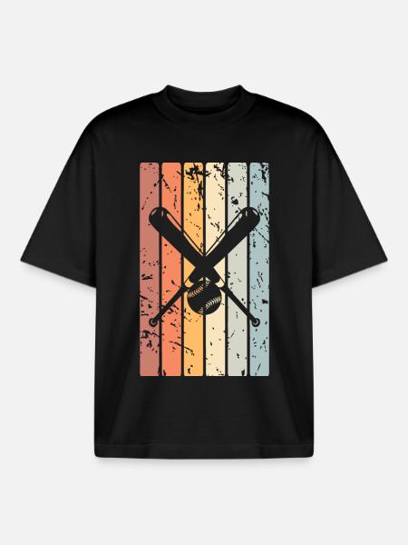 Baseball - Boxy Heavyweight Unisex Organic T-Shirt by Stanley/Stella - black