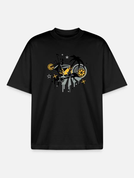 cocktail_bar - Boxy Heavyweight Unisex Organic T-Shirt by Stanley/Stella - black