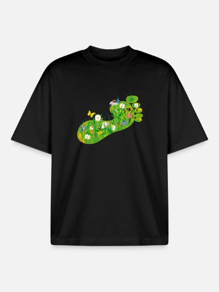ecological Footprint - Boxy Heavyweight Unisex Organic T-Shirt by Stanley/Stella - black