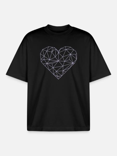 herz - Boxy Heavyweight Unisex Organic T-Shirt von Stanley/Stella - Schwarz