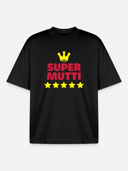 Super Mom Super mom äidin äiti - Unisex boxy raskas T-paita luomupuuvillasta Stanley/Stellalta - musta