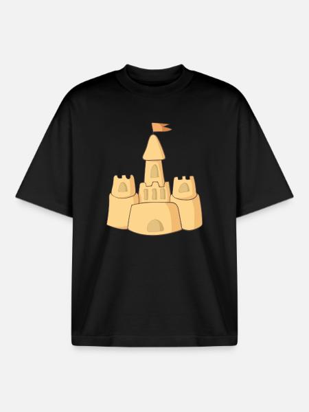 sandcastle - Boxy Heavyweight Unisex Organic T-Shirt by Stanley/Stella - black