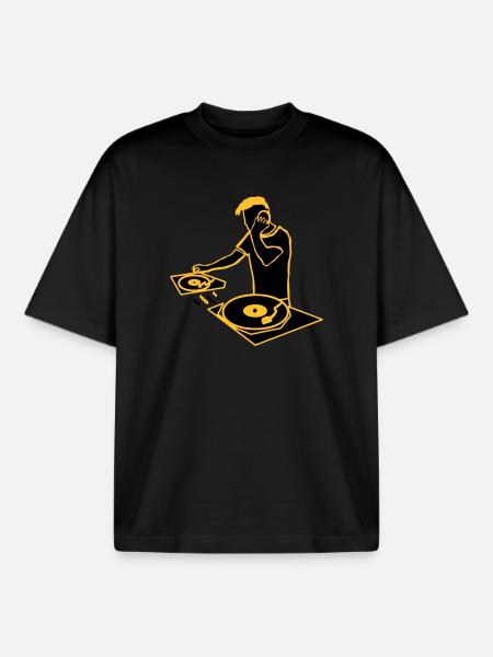 dj_2 - T-shirt unisexe boxy épais biologique Stanley/Stella - noir