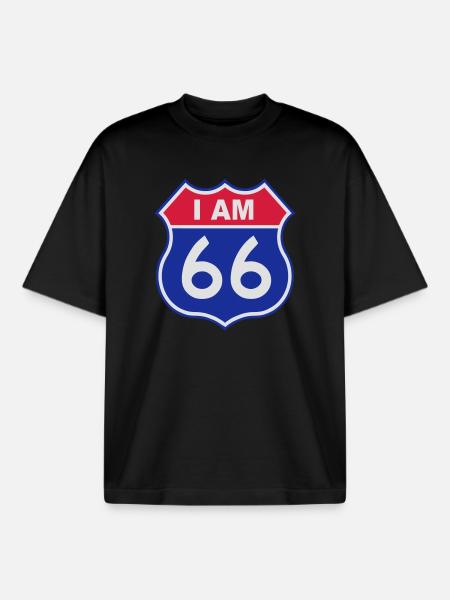 66 birthday - Boxy Heavyweight Unisex Organic T-Shirt by Stanley/Stella - black