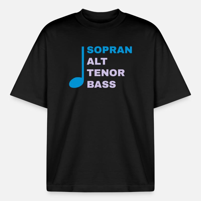 SATB mit Note - Sopran - Boxy Heavyweight Unisex Organic T-Shirt von Stanley/Stella - Schwarz