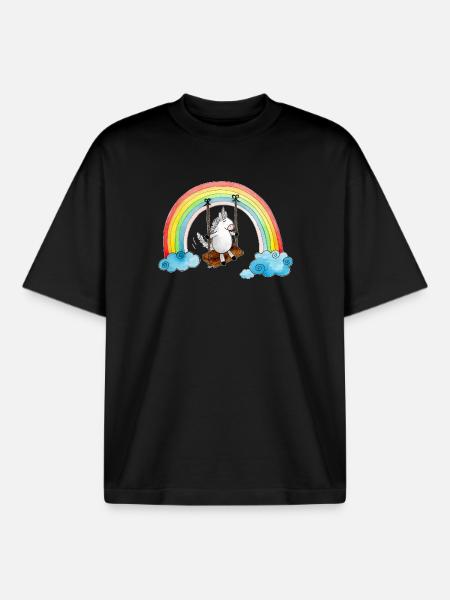 Chalouper Licorne - T-shirt unisexe boxy épais biologique Stanley/Stella - noir