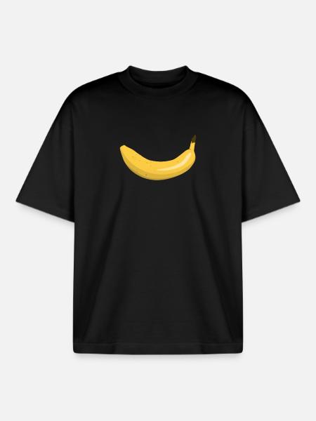 Banana smile - Boxy Heavyweight Unisex Organic T-Shirt by Stanley/Stella - black