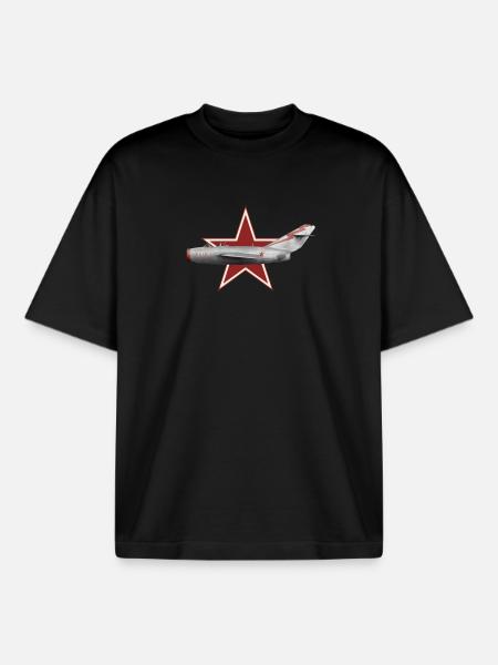 MiG 15 bis USSR - Boxy Heavyweight Unisex Organic T-Shirt by Stanley/Stella - black