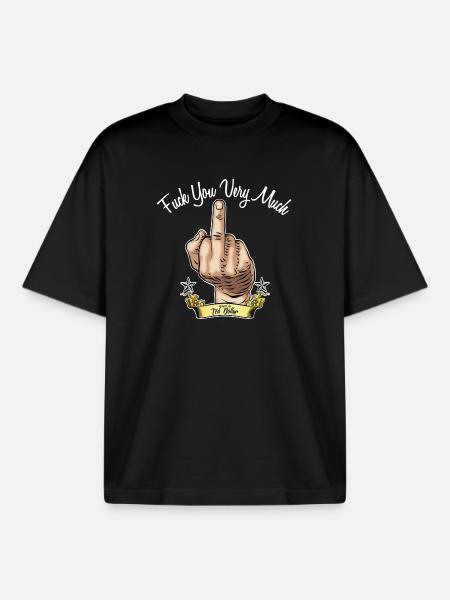 Fuck you very much - Boxy Heavyweight Unisex Organic T-Shirt by Stanley/Stella - black