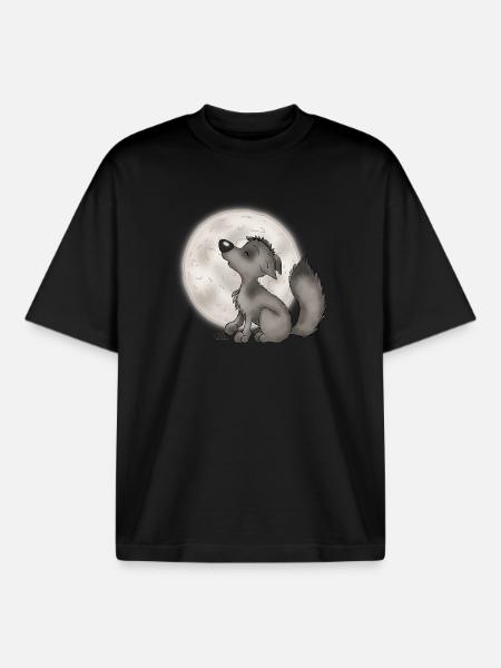 Wölfchen - T-shirt unisexe boxy épais biologique Stanley/Stella - noir