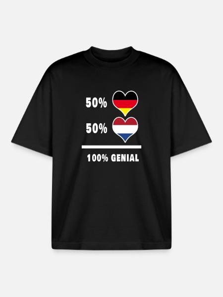 Germany and Netherlands awesome / Gift - Boxy Heavyweight Unisex Organic T-Shirt by Stanley/Stella - black