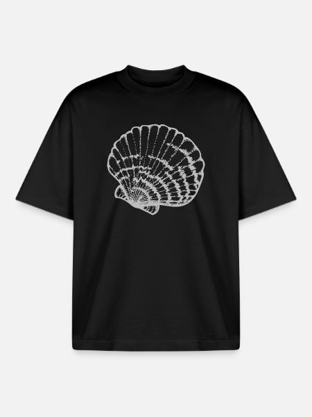 Étude de la lignée de coquilles de moules - T-shirt unisexe boxy épais biologique Stanley/Stella - noir