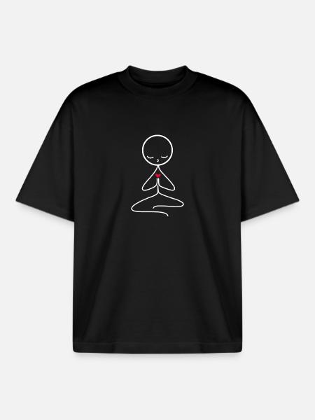 meditation - Boxy Heavyweight Unisex Organic T-Shirt by Stanley/Stella - black